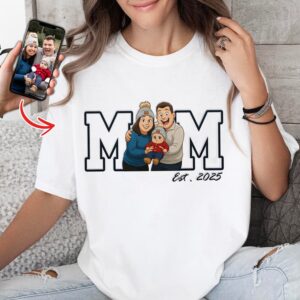 Custom Family Photo T-Shirt for Dad and Mom - Father’s and Mother’s Day Gift T-Shirt